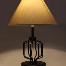 Devansh Off White & Black Solid Metal Table Lamps image 3