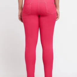 elleven Women Red Solid Denim Jeggings image 3