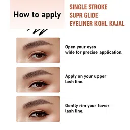 MATTLOOK Single Stroke Super Glide Eyeliner Kohl Kajal - 1.3g - Jet Black image 5