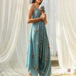 Pasha Printed Shoulder Straps Sleeveless Palazzo Jumpsuit image 3