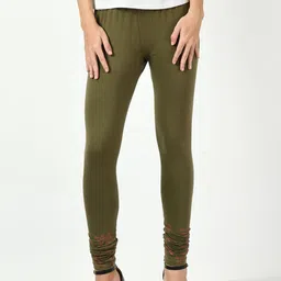 BAESD Pack Of 3 Bottom Printed Slim-Fit Cotton Lycra Churidar Length Leggings image 3