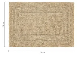 Pano Beige Solid 100% Cotton Pile Tufted 1902 GSM Reversible Bath Rug image 2