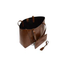 Aldo TAMMERA Women Brown Tote with Pouch & Bag Charm (Set of 3) image 3