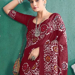 Saree mall Ethnic Motifs Pure Cotton Block Print Sarees image 3