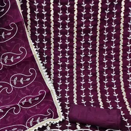 MANVAA Embroidered Unstitched Dress Material image 2