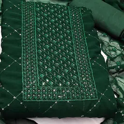 KALINI Embroidered Silk Georgette Unstitched Dress Material image 3