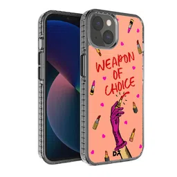 DailyObjects Peach & Pink Printed Weapon of Choice iPhone 13 Mini Phone Case-picture-18