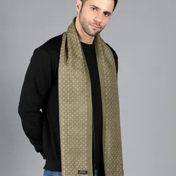 Alvaro Castagnino Men Geometric Printed Reversible Merino Wool Muffler image 3