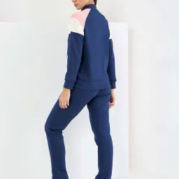 Sweet Dreams Women Navy Blue Front Open Zipper Tracksuit image 3