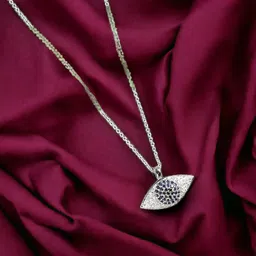 DressBerry Silver-Toned & Black Brass Silver-Plated Open Necklace image 3