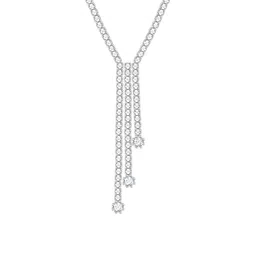 GIVA 925 Sterling Silver Rhodium-Plated Cubic Zirconia-Studded Necklace image 2