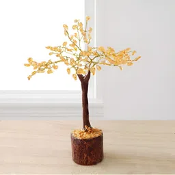 Shubhanjali Citrine Crystal Stone Tree Showpiece image 2