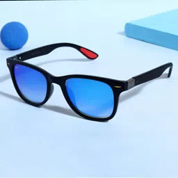 RESIST EYEWEAR Unisex Mirrored Lens & Black Wayfarer Sunglasses with UV Protected Lens image 5