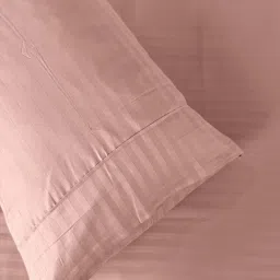 LABHAM 210 Tc 100% Cotton Satin Solid Flat Pink Bedsheet with Pillow Covers (King) image 3