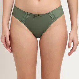 MAKCLAN Women Green Self-Design Bikini Briefs K1403PGS-picture-12
