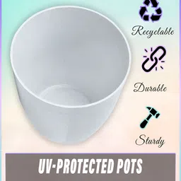 Kuber Industries Marble Cool Purple & White 12 Pieces UV-Protected Planters image 4