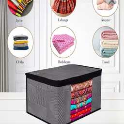 Kuber Industries Grey 9 Pieces Printed Saree Organisers image 5