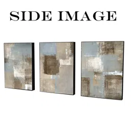Art Street Set Of 3 Blue & Brown Abstract Framed Wall Art image 3