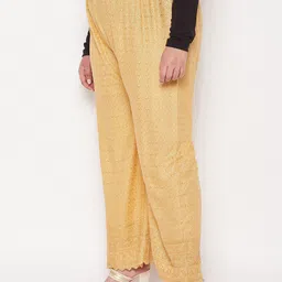 CLORA CREATION PLUS Women Self Design Straight fit Palazzos image 3