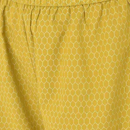 Pistaa Women Mustard Yellow Floral Printed Pure Cotton Kurta With Palazzos image 3