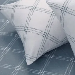 Huesland Aspire Grey & White Printed 186 TC Cotton Single Bedsheet & Pillow Cover image 2