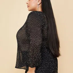 max Round Neck Geometric Printed Top image 3