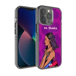 DailyObjects Purple & Black Printed No thanks Stride 2.0 iPhone 13 Pro Phone Back Case-picture-37