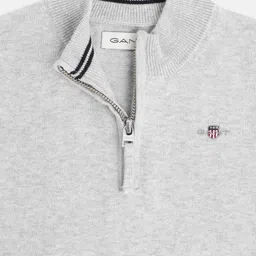 GANT Boys Mock Collar Half Zipper Pure Cotton Pullover Sweater image 3