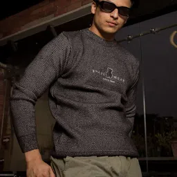JAVINISHKA Men Self Design Woollen Pullover image 3