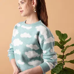 STREET 9 Abstract Printed Acrylic Pullover Sweater image 2