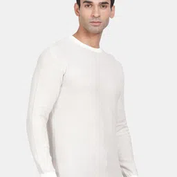 t-base Round Neck Long Sleeves Ribbed Cotton Pullover image 3