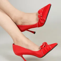 Flat n Heels Women Red Pumps-picture-19