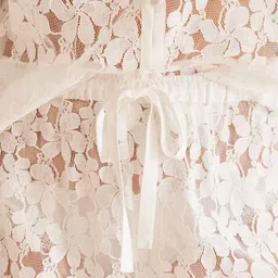 women'secret Women Lace Self Design Floral Night suit image 2