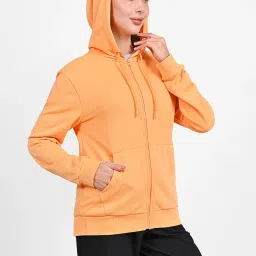 SKECHERS Orange Embroidered Regular Fit Hoodie image 3