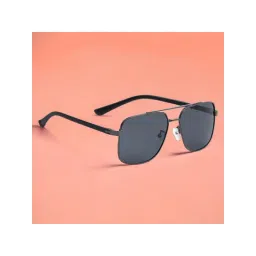 Royal Son Black Polarized Retro Square Sunglasses image 3