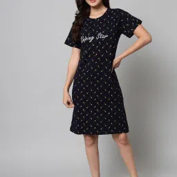 SEPHANI Black Printed Night Dress image 3