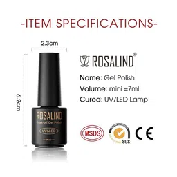 ROSALIND UV & LED Soak Off Long Wearing Mini Gel Nail Polish 7 ml - Shade C122 image 3