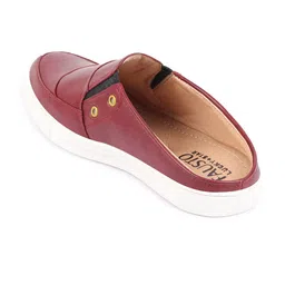 FAUSTO Men Red PU Slip-On Sneakers image 4