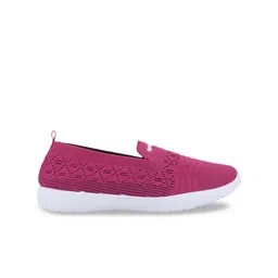 Sparx Women Magenta Woven Design Slip-On Sneakers image 3