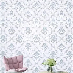 Aura White & Grey Self Adhesive 3D Printed Wall Sticker image 3