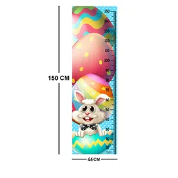 WENS Kids Multicoloured Bunny Rabbit Height Chart Vinyl Wall Sticker image 3