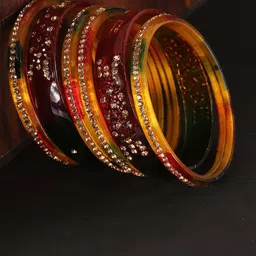 LAVAZZA Set Of 6 Zircon Diamond Stone Studded Bangles image 5