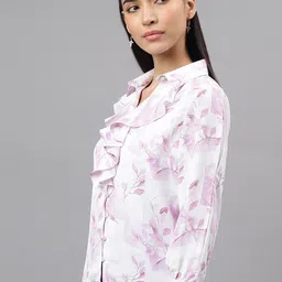 Latin Quarters Floral Printed Shirt Style Top image 5