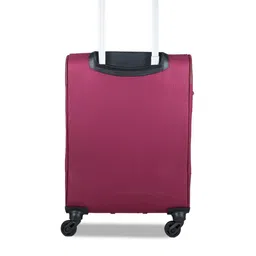 CARRIALL Red & Purple Solid Soft-Sided Cabin Trolley Suitcase image 5