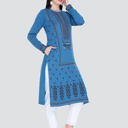 KEIKO Women Turquoise Blue Ethnic Motifs Printed Kurta image 3