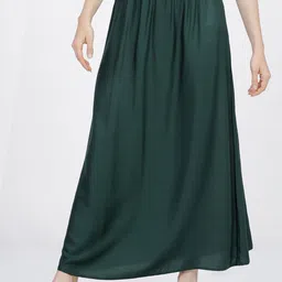 Tokyo Talkies Women Green Solid A-line Maxi Skirt-image-27
