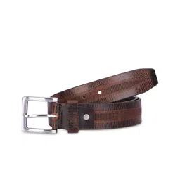 THE CLOWNFISH Men Textured Wide Leather Belt image 5
