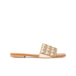 DESI COLOUR Embroidered Ethnic Open Toe Flats image 3