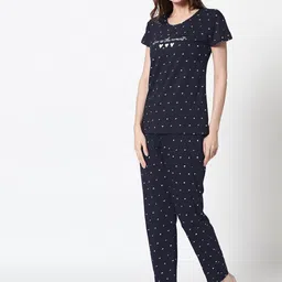 Zeyo Geometric Printed Short Sleeves Night suit image 4