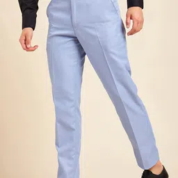 DENNISON Men Flat-Front Mid-Rise Formal Trousers image 3